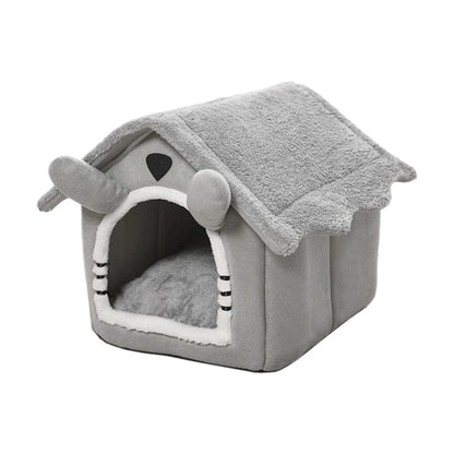 1PC Gray Detachable Cat House Semi-Enclosed Four-Season Universal Pet Nest Small Pet Shelter Washable Pet Supplies