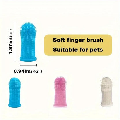Pet Finger Toothbrush Set - Dog & Cat Dental Care Kit for Small Pets