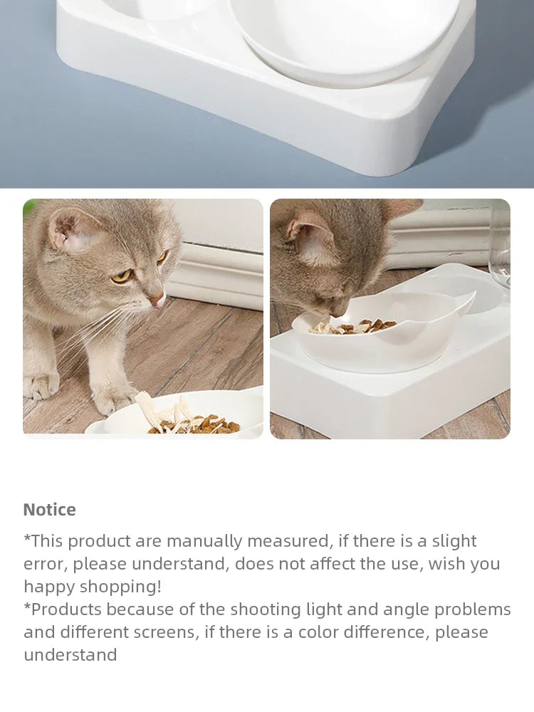 New Pet Bowl 15 Degrees Tilt to Protect Cervical Vertebrae Dog Food Bowl Automatic Drinking Feeder Pet Feeding Supplies