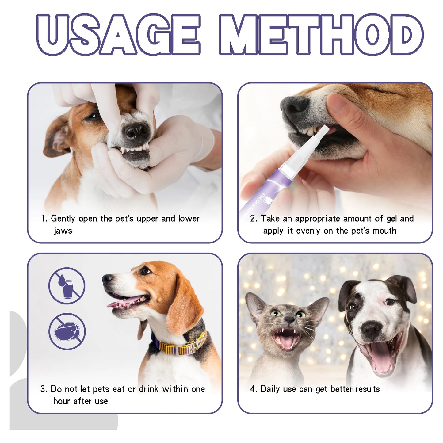 Pet Dental Care Gel Pen - Fresh Breath & Tartar Control for Dogs & Cats