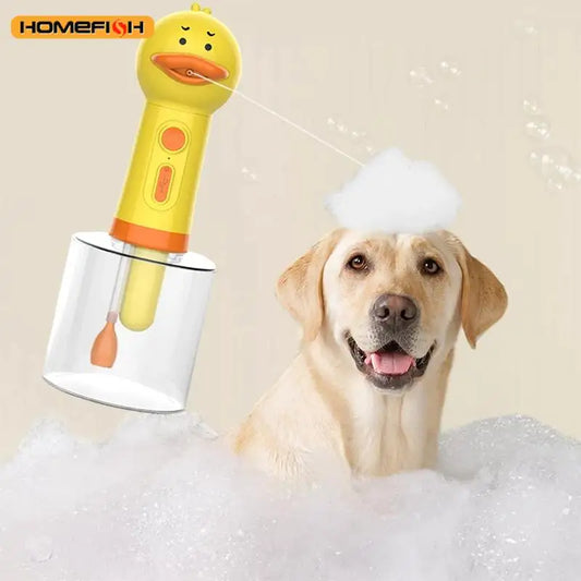 Yellow Duck Pet Cleaning Bathing Electric Foam Machine Usb Charging Automatic Soap Dispenser Foam Machine Pet Accessories