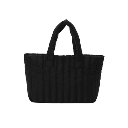 Large Capacity Cotton Tote Bag - Elegant Nylon Handbag for Women
