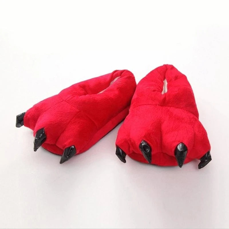 Winter Animal Slippers - Soft Plush Dinosaur Claw Home Slippers