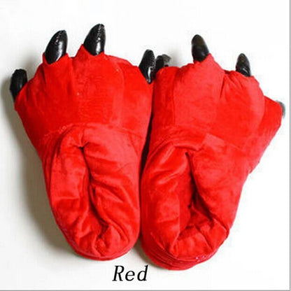 Winter Animal Slippers - Soft Plush Dinosaur Claw Home Slippers