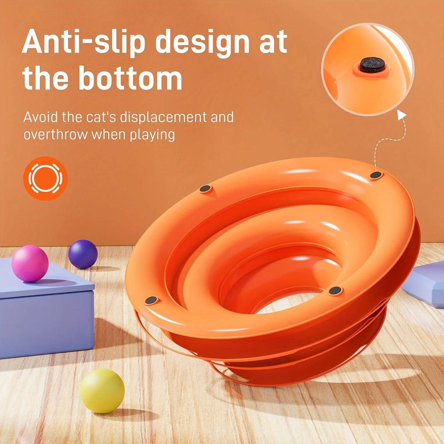 3 Layer Interactive Cat Toy Tower with Colorful Balls Mental Physical Exerciser, Fun Puzzle Game for Active Cats