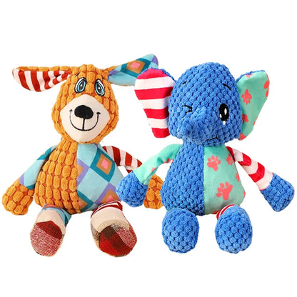 Interactive Squeaky Pet Plush Toy - Bite Resistant Dog & Cat Chew Toy