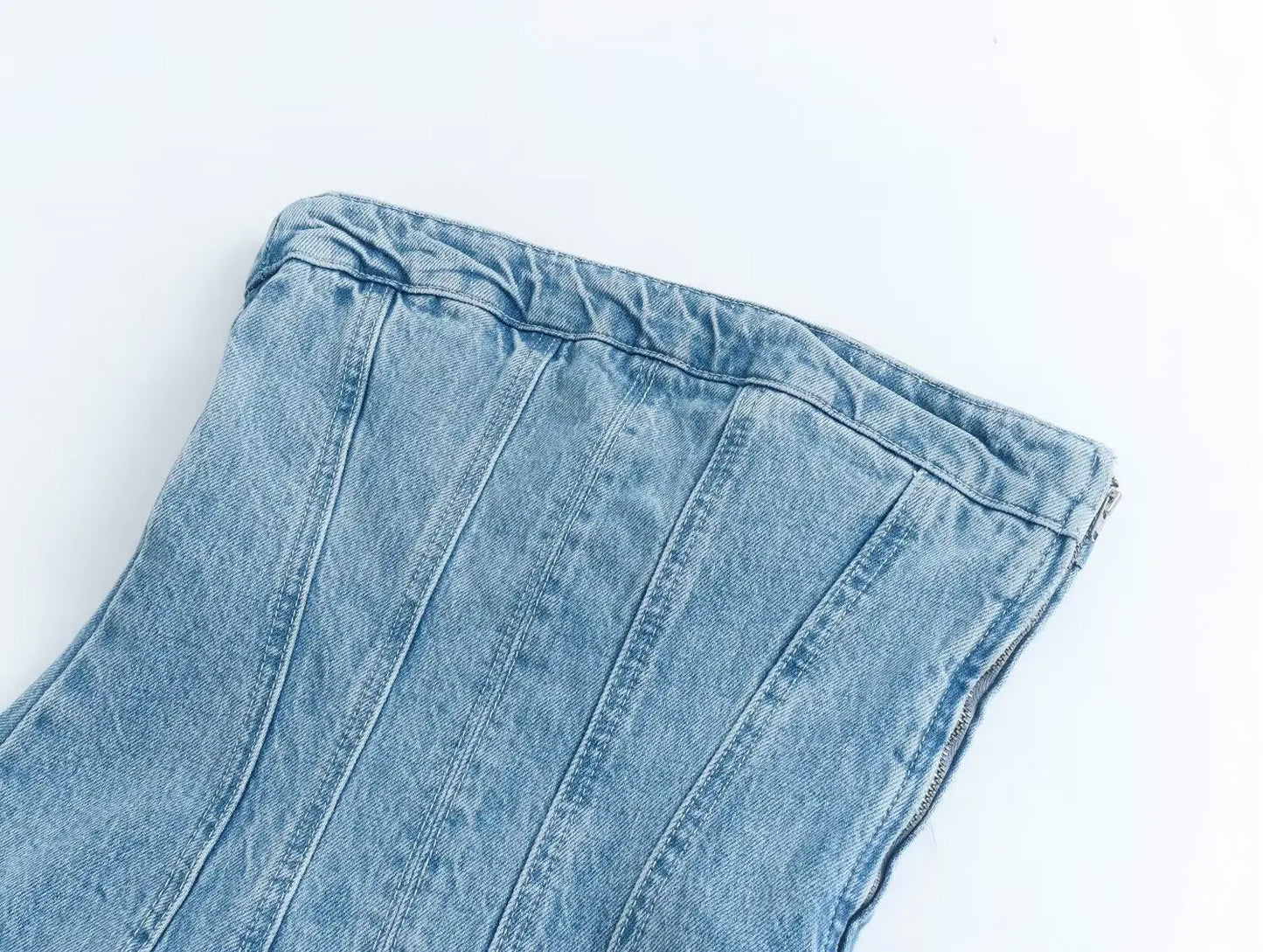 Nlzgmsj Sexy Blue Denim Sheath Mini Party Dress Women Y2K Street Style Jeans Tube Backless Bodycon Dress Fashion 2024 Vestidos