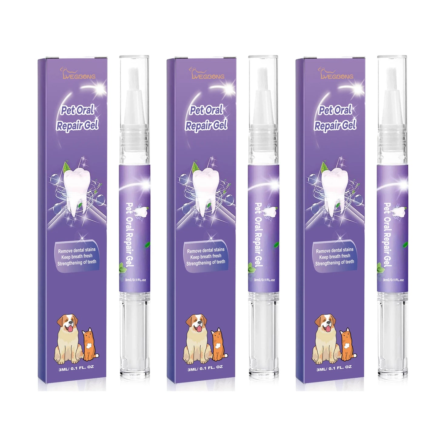 Pet Dental Care Gel Pen - Fresh Breath & Tartar Control for Dogs & Cats