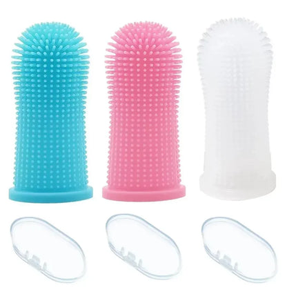 Pet Finger Toothbrush Set - Dog & Cat Dental Care Kit for Small Pets