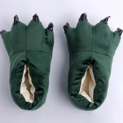 Winter Animal Slippers - Soft Plush Dinosaur Claw Home Slippers