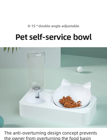 New Pet Bowl 15 Degrees Tilt to Protect Cervical Vertebrae Dog Food Bowl Automatic Drinking Feeder Pet Feeding Supplies