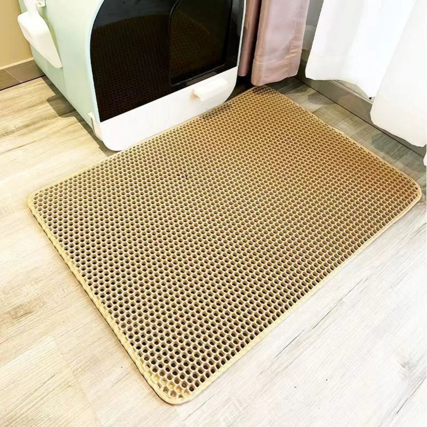 Extra Large Cat Litter Mat Heavy Duty Waterproof 2 Layer Non Slip Washable Pet Floor Protector Litter Box Sand Stopper