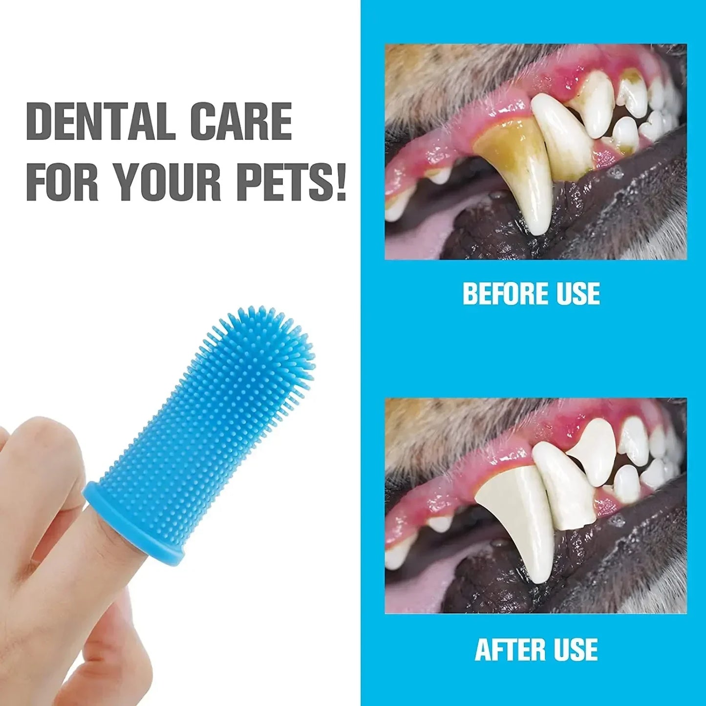 Pet Finger Toothbrush Set - Dog & Cat Dental Care Kit for Small Pets