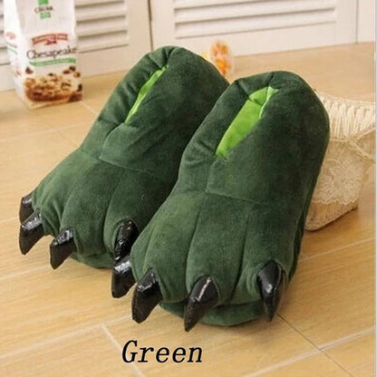 Winter Animal Slippers - Soft Plush Dinosaur Claw Home Slippers