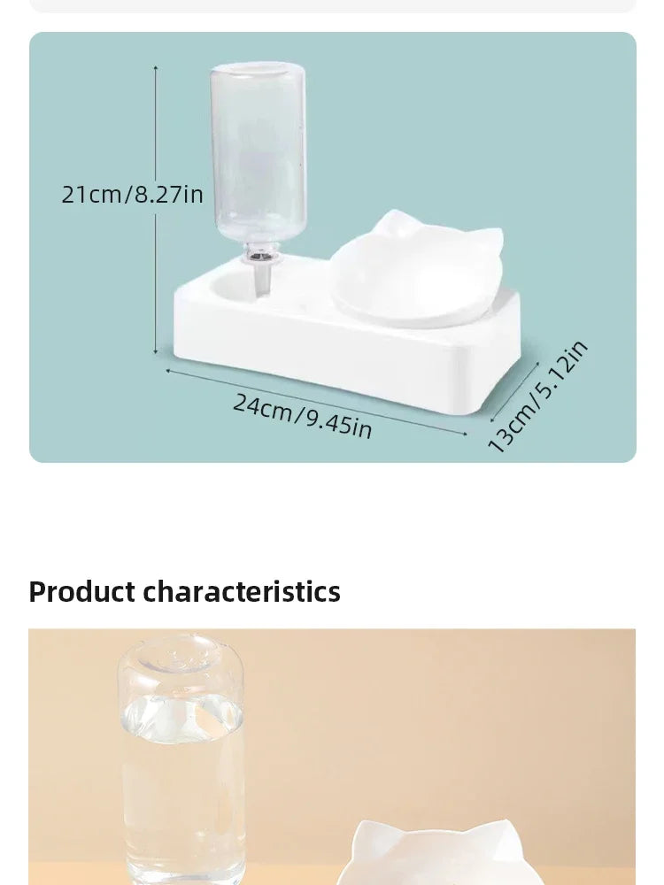 New Pet Bowl 15 Degrees Tilt to Protect Cervical Vertebrae Dog Food Bowl Automatic Drinking Feeder Pet Feeding Supplies