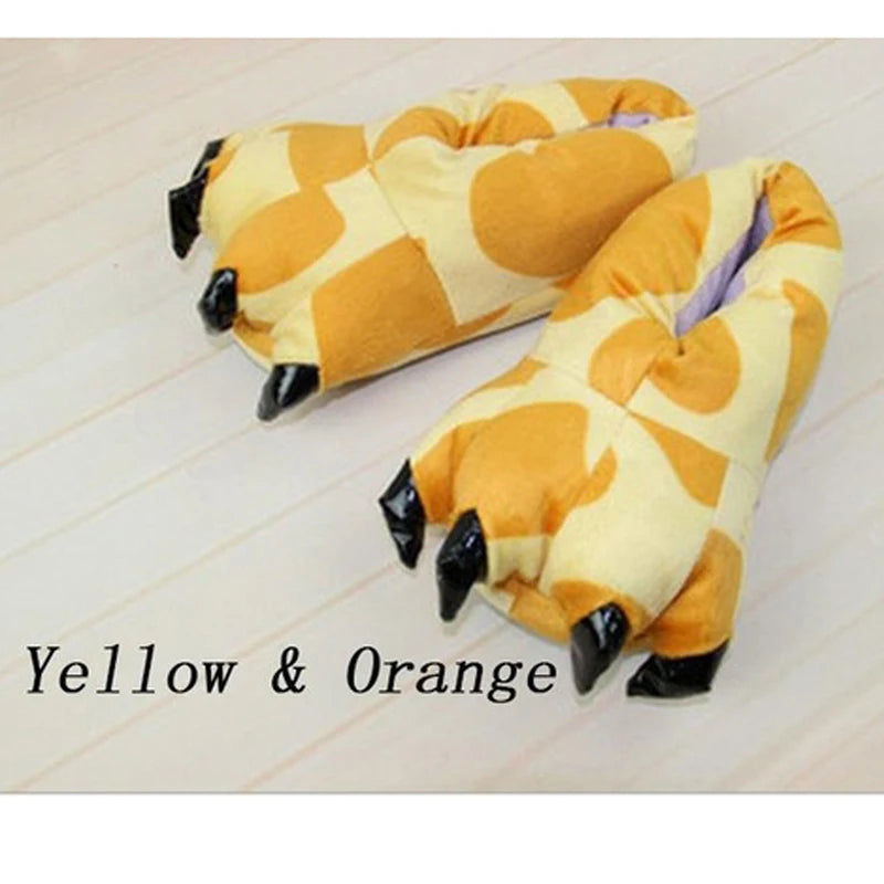 Winter Animal Slippers - Soft Plush Dinosaur Claw Home Slippers