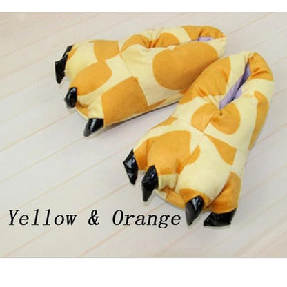Winter Animal Slippers - Soft Plush Dinosaur Claw Home Slippers
