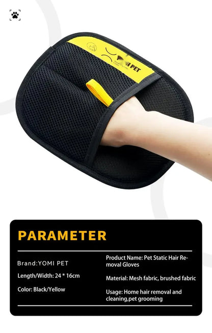 Electrostatic Pet Hair Removal Glove - Two-Way Brush for Dogs & Cats