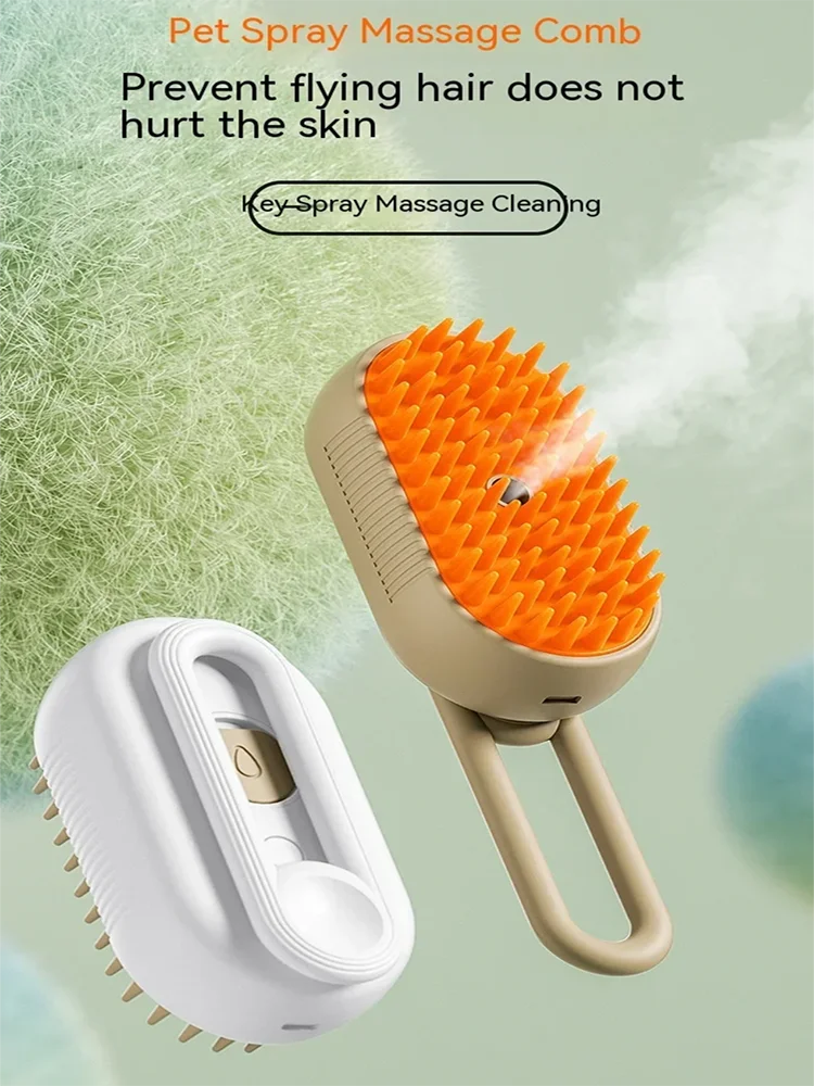 Hot Cat Dog Pet Spray Massage Brush One Button Steam Spray Folding Rotatable Floating Hair Bath Hair Removal Brush Comb
