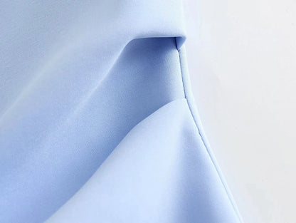 TRAF Dress Women Off Shoulder Corset Short Dresses Ruched Backless Blue Black White Dress Woman Sexy Bodycon Party Dresses