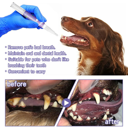 Pet Dental Care Gel Pen - Fresh Breath & Tartar Control for Dogs & Cats