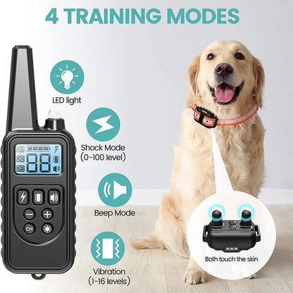 800m Digital Dog Training Collar Waterproof Rechargeable Remote Control Pet with LCD Display for All Size Shock Vibration Sound