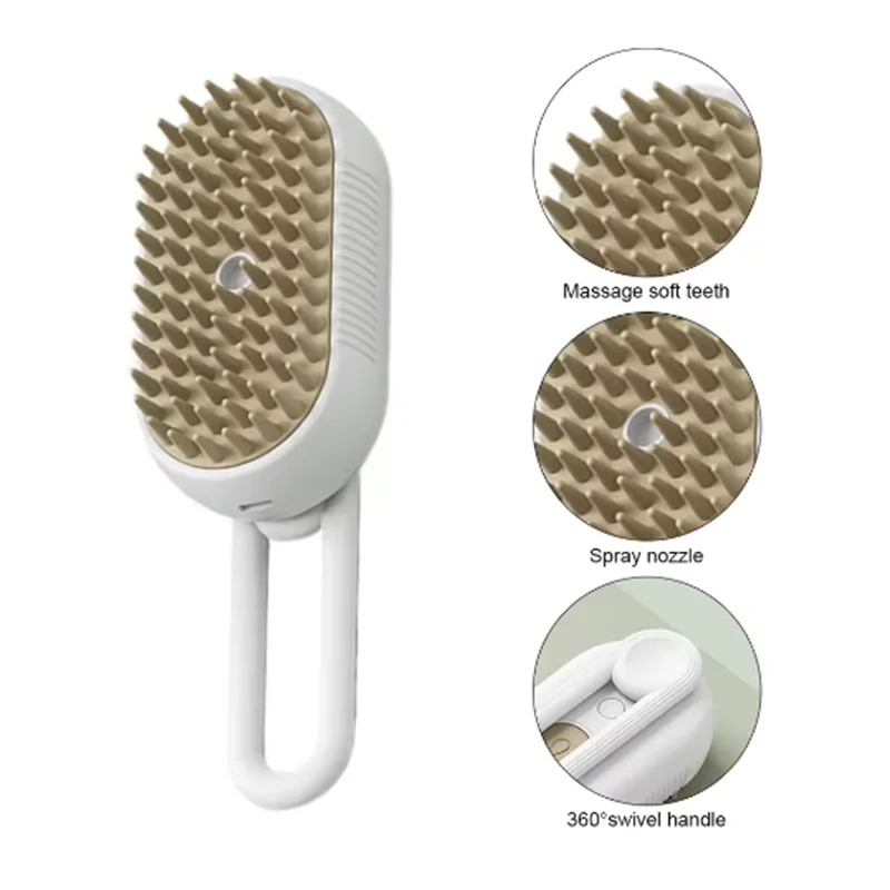 Hot Cat Dog Pet Spray Massage Brush One Button Steam Spray Folding Rotatable Floating Hair Bath Hair Removal Brush Comb