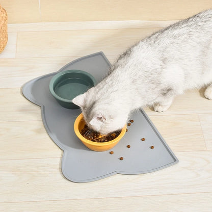 Silicone Pet Feeding Mat - Non-Slip Waterproof Food Bowl Placemat