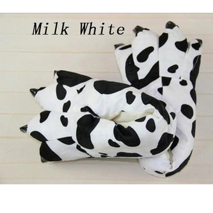 Winter Animal Slippers - Soft Plush Dinosaur Claw Home Slippers