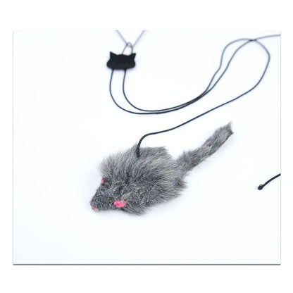 Hanging door mouse teasing cat stick elastic clip door swing hanging jumping toy cat relief pet supplies