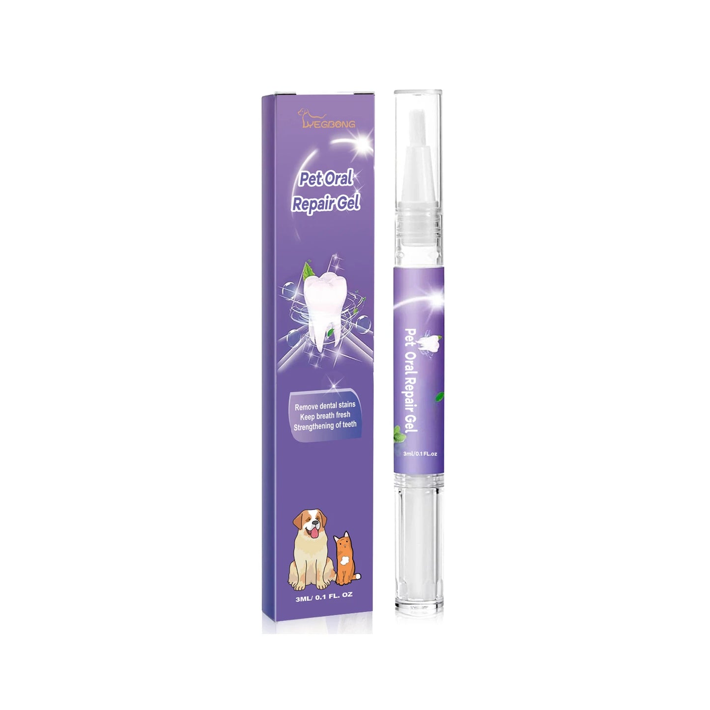 Pet Dental Care Gel Pen - Fresh Breath & Tartar Control for Dogs & Cats