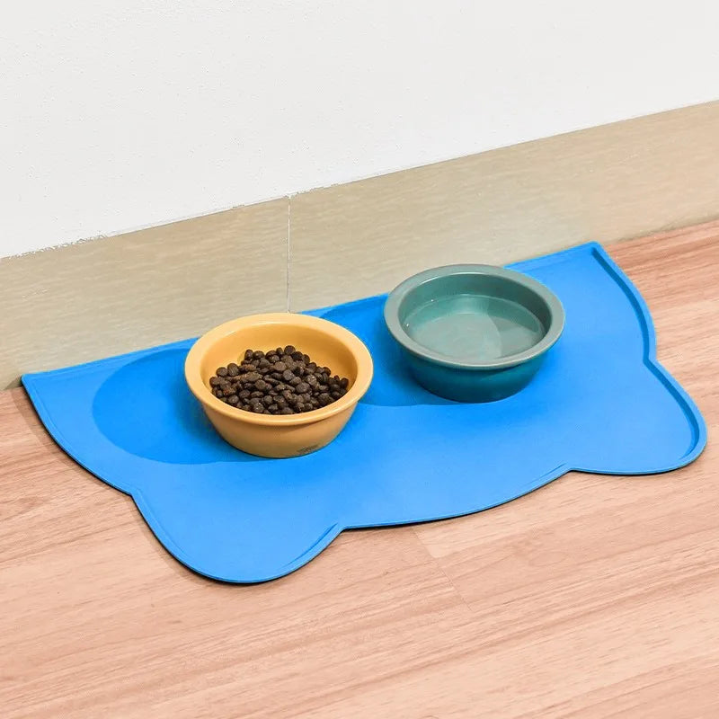 Silicone Pet Feeding Mat - Non-Slip Waterproof Food Bowl Placemat